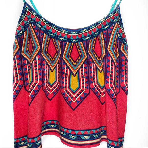 Tribal Print Spaghetti Strap Crop- Women’s Size Small